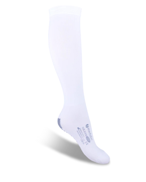 Medalin (Saphena) AES White Sock With Grip Sole