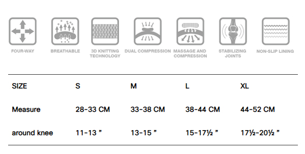 Knee Support /3D Knitting /Agion/Compression /Straps